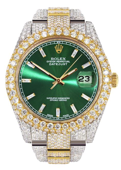 rolex datejust 41 2 tone iced out|iced out Rolex price.